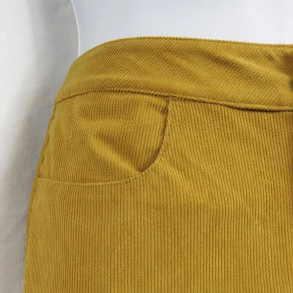 Vintage 70's Corduroy Bell Bottoms - Wide Leg Cords - Retro Mustard Yellow - NEW - Picture 5 of 12